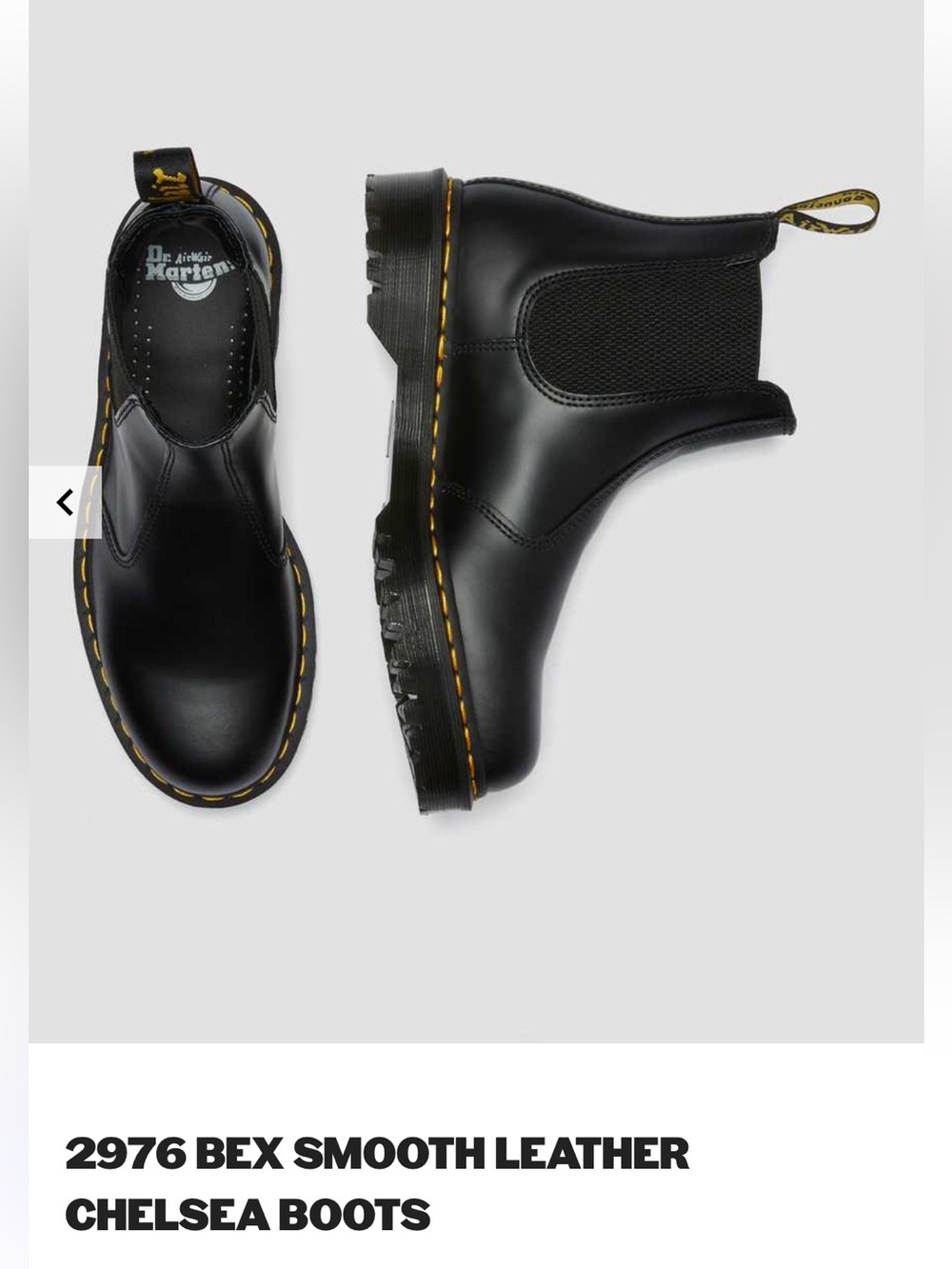 Dr. Martens Black 2976 bex smooth leather Chelsea Boots